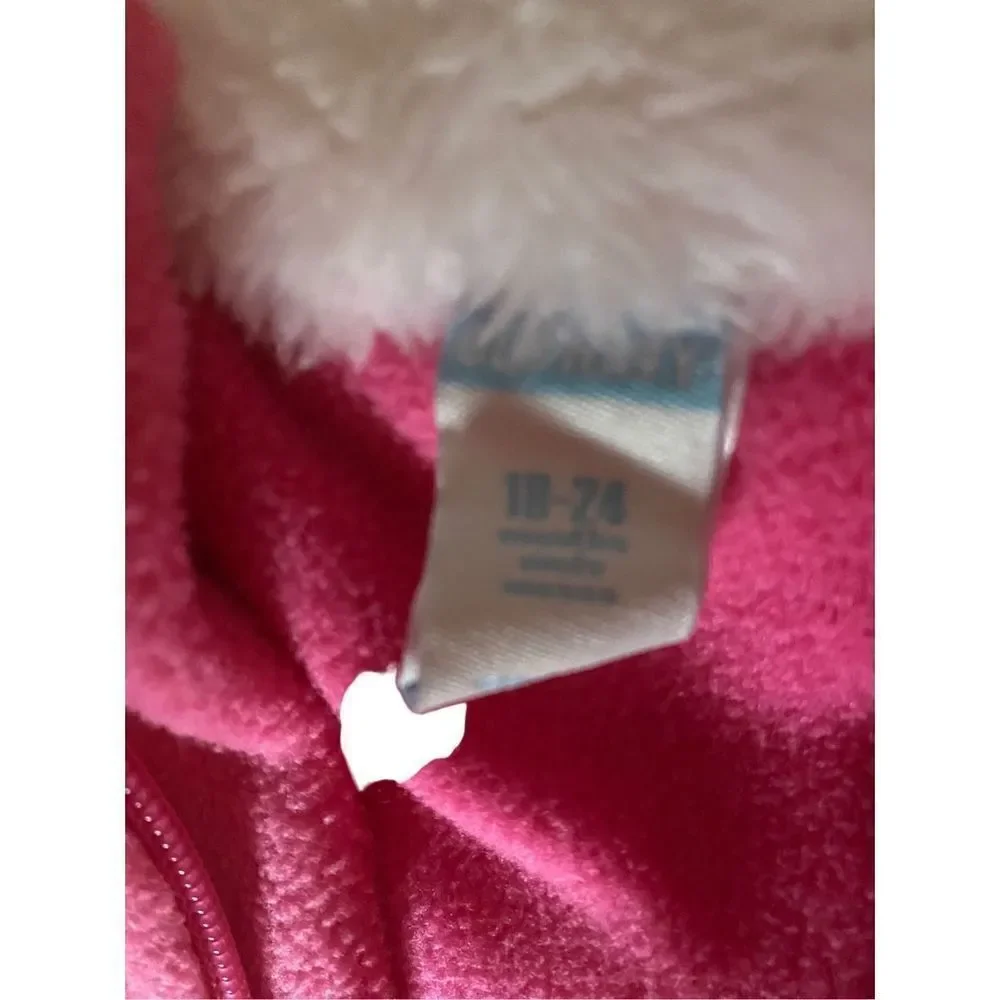 Old Navy baby girl, pink fleece one piece snowsuit 18/24 months